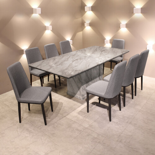 2.0M Rectangle Marble Dining Set S020+DC202